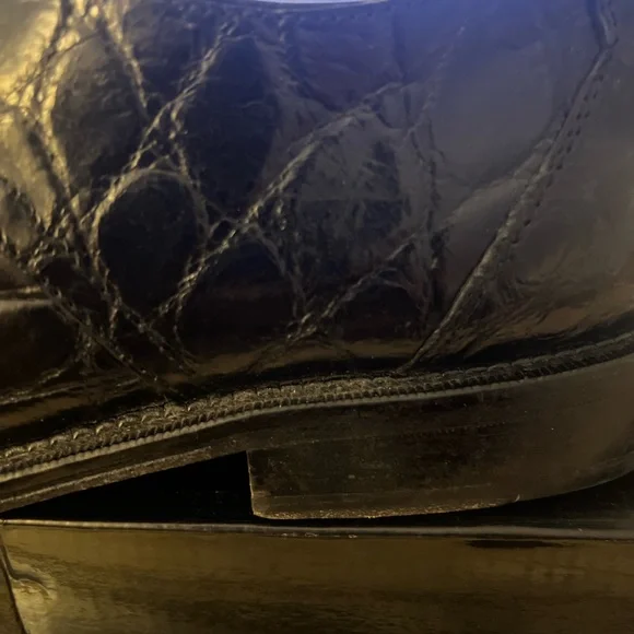 David Eden 100% Genuine Alligator Skin Men's Dress Derby Oxford Shoes Black 10M - Picture 3 of 13